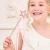 Lovelyshop Pink Crystal Metal Star Fairy Wand with Ribbon for Girls Halloween Decorations view 2