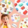 URSKYTOUS 120Pcs Animal Erasers Bulk Cute Food Erasers Desk Pets Kids Puzzle Eraser Take Apart Cool 3D Eraser Mini Fun Party Favors for School Supplies Classroom Rewards Easter Egg Fillers Gifts view 4