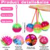 Haerbao 24 Pieces Light Up Bouncy Ball Light up Spike Rubber Ball Sensory Toy Flashing Spiky Sensory Stress Balls for Party Favors Student Gifts School Rewards(Corded) view 2