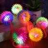 Haerbao 24 Pieces Light Up Bouncy Ball Light up Spike Rubber Ball Sensory Toy Flashing Spiky Sensory Stress Balls for Party Favors Student Gifts School Rewards(Corded) view 3