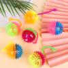 Haerbao 24 Pieces Light Up Bouncy Ball Light up Spike Rubber Ball Sensory Toy Flashing Spiky Sensory Stress Balls for Party Favors Student Gifts School Rewards(Corded) view 4