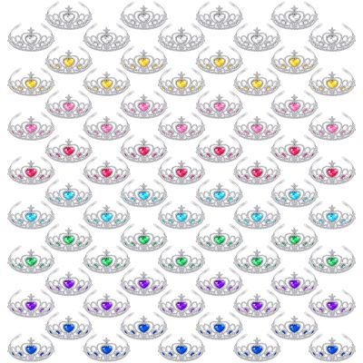 Cunno 72 Pcs Tiara Crown Set for Kids Princess Crown Dress up Costume Accessories Plastic Princess Jewelry Toys Party Favor for Girls Women Kids(Assorted Color)