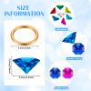 Chalyna 25 Pcs Acrylic Diamond Gem Jewelry Alloy Gold Round Ring Set Halloween Party Favor Pirate Treasure Hunting Cake Decor with Gift Bag for Birthday Party Supplies(Elegant Style,Gold) view 2