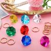 Chalyna 25 Pcs Acrylic Diamond Gem Jewelry Alloy Gold Round Ring Set Halloween Party Favor Pirate Treasure Hunting Cake Decor with Gift Bag for Birthday Party Supplies(Elegant Style,Gold) view 4