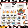 55 Pcs Race Car Cupcake Toppers Hot Happy Birthday Cake Wheels Toppers Checkered Flag Fire Car Theme Party Decoration for Boy Girl DIY Decorations view 2