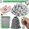 Sotiff 72 Pcs Mini Soccer Balls Bulk 1.18 Inch Sports Foam Stress Balls Relaxation Gadgets Fidget White Black Sports Theme Party Favors with Drawstring Mesh Bag view 2