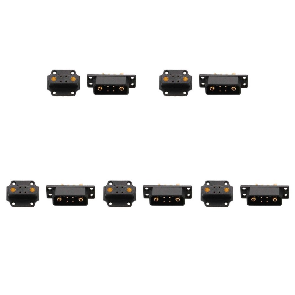 5Pairs JX4 JX6 JX8 MX6 MX10 MPX 4Pin 6Pin 8Pin 10Pin Servo Connector Brass Gold Plated Male Female Plug for Gasoline Turbojet Drone RC VTOL Model Aircraft Boat Car Parts (5pairs Black JX4 Plug)