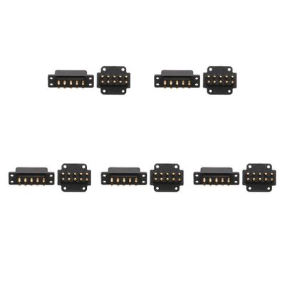 5Pairs JX4 JX6 JX8 MX6 MX10 MPX 4Pin 6Pin 8Pin 10Pin Servo Connector Brass Gold Plated Male Female Plug for Gasoline Turbojet Drone RC VTOL Model Aircraft Boat Car Parts (5pairs Black MX10 Plug)