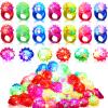 Chivao 50 Pack Flashing LED Light up Rings Colorful Bumpy Jelly Rubber Glow in the Dark Rings for Party Favors Gifts Concert Shows Raves Eggs Filler view 1