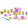 Play-Doh Peppa's Ice Cream Playset with Ice Cream Truck, Peppa and George Figures, and 5 Non-Toxic Modeling Compound Cans, Peppa Pig Toy for Kids 3 Years and Up view 1