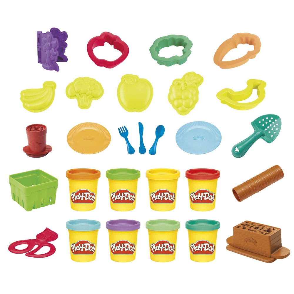 Play-Doh Grow Your Garden Toolset Made with Sustainable Plastics, 20 Accessories, 8 Colors, Kids Toys for 3 Year Old Boys & Girls & Up