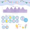 BONNYCO Mermaid Birthday Crown with Interchangeable Numbers from 0 to 9 and Themed Figures. First Gifts for Girls, 1st Birthday Crown Girl. One Baby Hat, Mermaid Gifts for Kids Party, Carnival view 2
