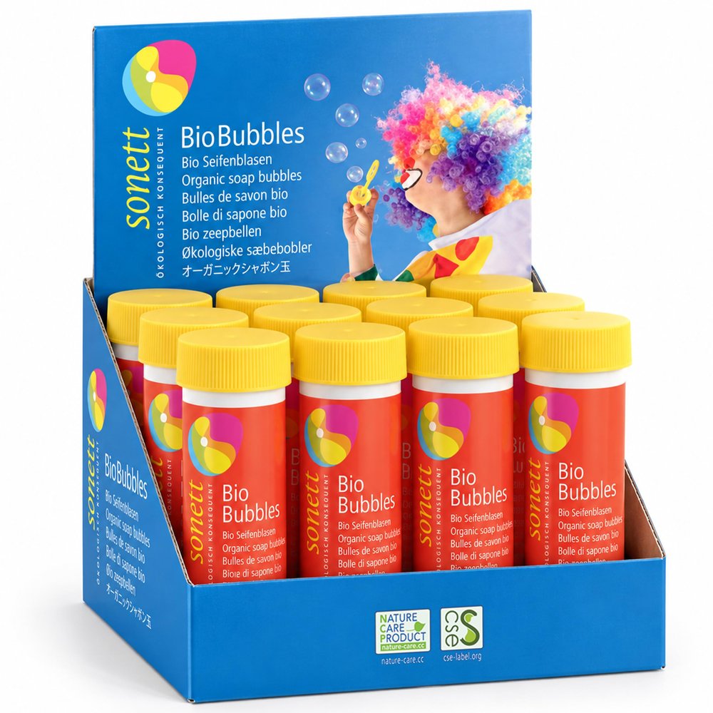 Sonett Organic Bio Bubbles, Soap Bubbles for Kids & Adults, 6.8 Fl Oz