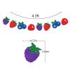 Berry Banner Jamberry Birthday Garland Strawberry Raspberry Blueberry Blackberry Party Decoration Baby Shower Glitter Pre-Strung Photo Prop view 2