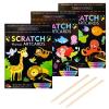 3Set Scratch Paper Art for Kids, Colorful Magic Drawing Book for Children Girls, Rainbow Scratch Off Craft Painting Book with 3 Scratch Pen for Birthday Party Games, DIY Projects Kits Craft Gifts view 1