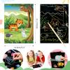 3Set Scratch Paper Art for Kids, Colorful Magic Drawing Book for Children Girls, Rainbow Scratch Off Craft Painting Book with 3 Scratch Pen for Birthday Party Games, DIY Projects Kits Craft Gifts view 2