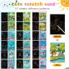 3Set Scratch Paper Art for Kids, Colorful Magic Drawing Book for Children Girls, Rainbow Scratch Off Craft Painting Book with 3 Scratch Pen for Birthday Party Games, DIY Projects Kits Craft Gifts view 3