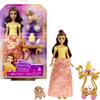 Mattel Disney Princess Belle Tea Time Fashion Doll & Playset with Tea Cart, 3 Character Friends and Food Accessories view 1