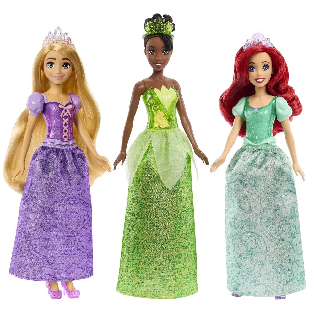 Mattel Disney Princess Fashion Doll Gift Set with 3 Dolls in Sparkling Clothing and Accessories, Inspired by Mattel Disney Movies
