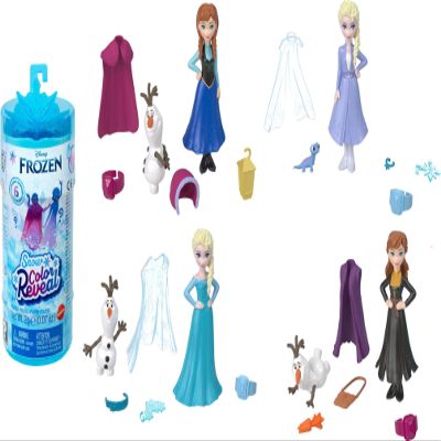 Disney Frozen Snow Color Reveal Small Doll & Accessories, 6 Surprises Include Character Figure Inspired by Disney Movies