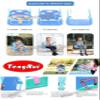 3-in-1 Swing Anti-flip Snug & Detachable for Toddler to Teenager Macarons Color Outdoor Patio Play (Light Blue Chair+Yellow Handrail) view 2