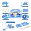 3-in-1 Swing Anti-flip Snug & Detachable for Toddler to Teenager Macarons Color Outdoor Patio Play (Light Blue Chair+Yellow Handrail) view 4