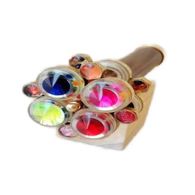 MUSKAN NAUTICAL STORE Antique Kaleidoscope Brass Unique Kaleidoscope Double Wheel Kaleidoscope Gift (with Stand)