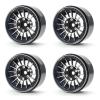 TREAL 1.9 Beadlock Wheels 1.9 Inch Beadlock RC Wheel Rims Set (4) for 1:10 RC Crawler Axial SCX10 II 90046 SCX10 III AXI03007 Capra TRX4 12mm Hex -Type J(Black) view 1