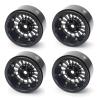 TREAL 1.9 Beadlock Wheels 1.9 Inch Beadlock RC Wheel Rims Set (4) for 1:10 RC Crawler Axial SCX10 II 90046 SCX10 III AXI03007 Capra TRX4 12mm Hex -Type J(Black) view 2