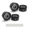 TREAL 1.9 Beadlock Wheels 1.9 Inch Beadlock RC Wheel Rims Set (4) for 1:10 RC Crawler Axial SCX10 II 90046 SCX10 III AXI03007 Capra TRX4 12mm Hex -Type J(Black) view 3