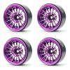 TREAL 1.9 Beadlock Wheels 1.9 Inch Beadlock RC Wheel Rims Set (4) for 1:10 RC Crawler Axial SCX10 II 90046 SCX10 III AXI03007 Capra TRX4 12mm Hex (Purple) view 1