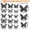 Amaonm 3D Butterfly Wall Decor 60pcs 5 Styles 3 Sizes Butterflies Wall Sticker Removable DIY Hollow PVC Butterfly Wall Decals for Kids Baby Bedroom Girls Child Teens Nursery Classroom Living Room Bathroom Wedding Birthday Cake Party Decoration (Black view 2
