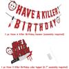 Killer Birthday Party Decorations Kit - Banner, Cake Topper, Balloons for Scary Movie, Halloween Horror Themed Party view 2