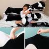 Giant Cat Pillow Plush Cartoon Kitty Sleeping Hugging Pillow, Cuddly Soft Long Kitten Body Pillow Doll Cat Cushion Toy for Kids Girlfriend (Black, 90cm/35.4inch) view 4