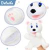 Hopearl Plush White Bear Hand Puppet with Open Movable Mouth for Imaginative Play, Role Play, Interactive Toy for Storytelling Teaching Puppet Theater, Gifts for Kids Boys Girls, 11.5'' view 3