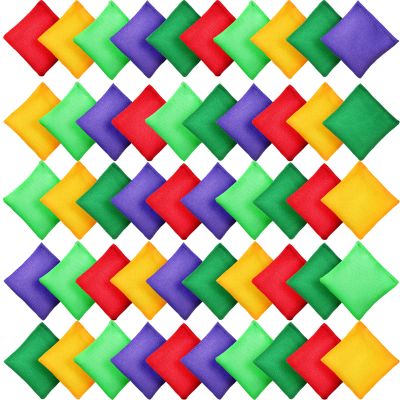 Jerify 72 Pcs Mini Bean Bags for Kids Bulk Mini Colorful Cornhole Bean Bags for Tossing Children Family Adults Outdoor Yard Games for Sports Outdoor Party Game Supplies, 2.4 x 2.4 Inch(Bright Colors)