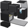 Mlikero 4 Pack Card Deck Box, Commander Deck Box Holds 400+ Single Sleeved Cards with 4 Dividers, Leather Magnetic Card Box Fit for MTG, TCG view 1