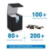 Mlikero 4 Pack Card Deck Box, Commander Deck Box Holds 400+ Single Sleeved Cards with 4 Dividers, Leather Magnetic Card Box Fit for MTG, TCG view 3