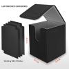 Mlikero 4 Pack Card Deck Box, Commander Deck Box Holds 400+ Single Sleeved Cards with 4 Dividers, Leather Magnetic Card Box Fit for MTG, TCG view 4