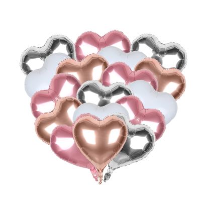 18 Inch 20pcs Heart Foil Balloons Pink Heart Balloons Mylar Balloons for Party Decorations