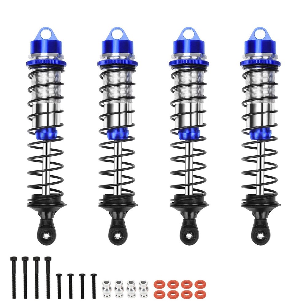 RCAWD Shock Absorber for Maxx 1/10 Upgrades, Front Rear RC Shocks Damper with Spring Adjustable Aluminum Parts for # 89086-4,# 89076-4, # 8961 Blue