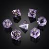 D&D Dice DNDND 7 Piece Zircon Glass Dice Set with Great Gift Box for Dungeons and Dragon DND Tabletop Game (Purple Glass with Gold Num) view 2