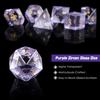 D&D Dice DNDND 7 Piece Zircon Glass Dice Set with Great Gift Box for Dungeons and Dragon DND Tabletop Game (Purple Glass with Gold Num) view 3