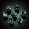 DNDND Cat's Eye Gemstone Dice, 7 PCS Green Stone Dice with Gorgeous Gift Case for DND Dungeons and Dragon Tabletop Game (Green Cat's Eye) view 2