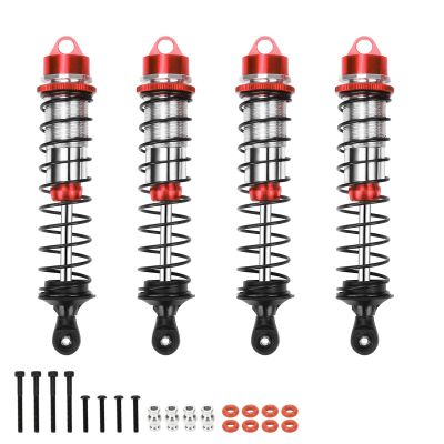 RCAWD Shock Absorber for Maxx 1/10 Upgrades, Front Rear RC Shocks Damper with Spring Adjustable Aluminum Parts for # 89086-4,# 89076-4, # 8961 Red