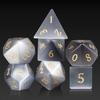 DNDND Cat's Eye Gemstone Dice Set 7 PCS Crystal DND Dice with Gorgeous Gift Case for Dungeons and Dragon D&D Tabletop Game (Grey Cat's Eye) view 1