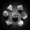 DNDND Cat's Eye Gemstone Dice Set 7 PCS Crystal DND Dice with Gorgeous Gift Case for Dungeons and Dragon D&D Tabletop Game (Grey Cat's Eye) view 2