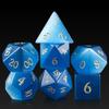 DNDND Gemstone Dice Set 7 PCS Aquamarine Dice with Gift Case for DND Dungeons and Dragon Tabletop Game (Blue Cat's Eye) view 1