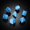DNDND Gemstone Dice Set 7 PCS Aquamarine Dice with Gift Case for DND Dungeons and Dragon Tabletop Game (Blue Cat's Eye) view 2