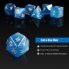 DNDND Gemstone Dice Set 7 PCS Aquamarine Dice with Gift Case for DND Dungeons and Dragon Tabletop Game (Blue Cat's Eye) view 3